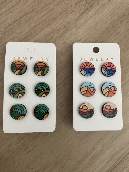 Jewelry - Wooden Stud Earrings
